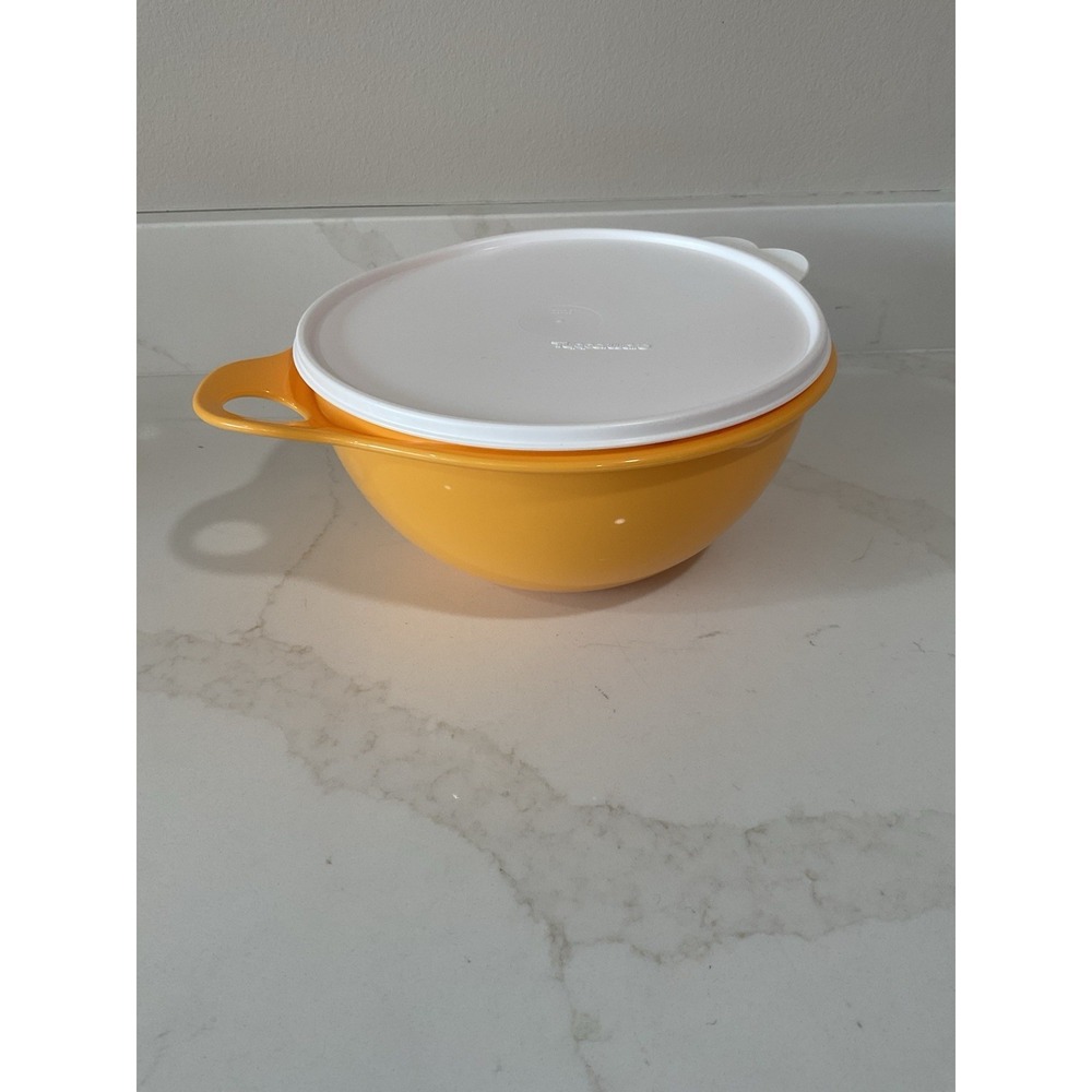 New Tupperware Thatsa Mixing Serving Jr Bowl 12 Cup 2.75L Apricot w/ White Lid